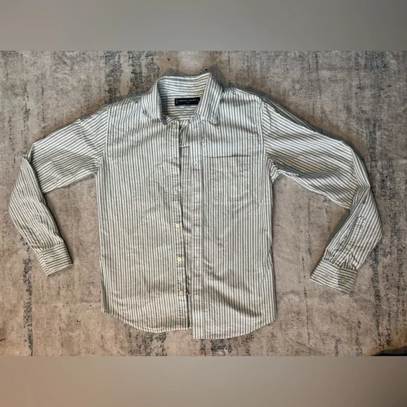 Everlane Men's Blue Striped Button Down Shirt - Picture 5 of 5